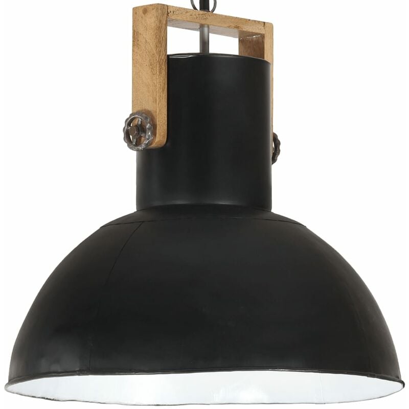 

Bh Design - Lámpara colgante industrial redonda mango 25 W negra 52 cm E27