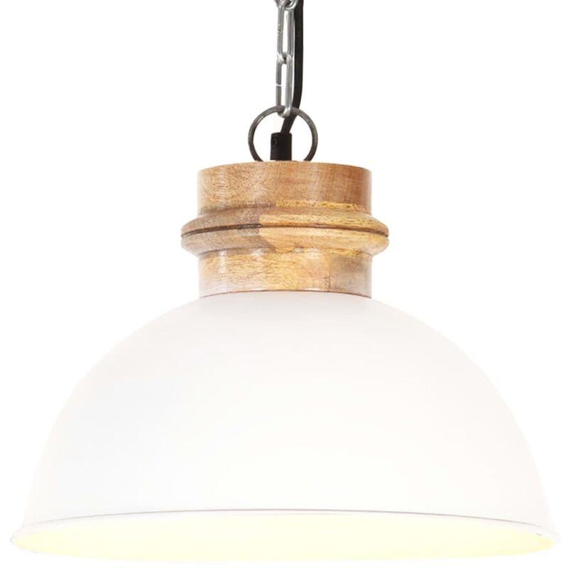 

Lámpara colgante industrial redonda mango blanca 32 cm E27