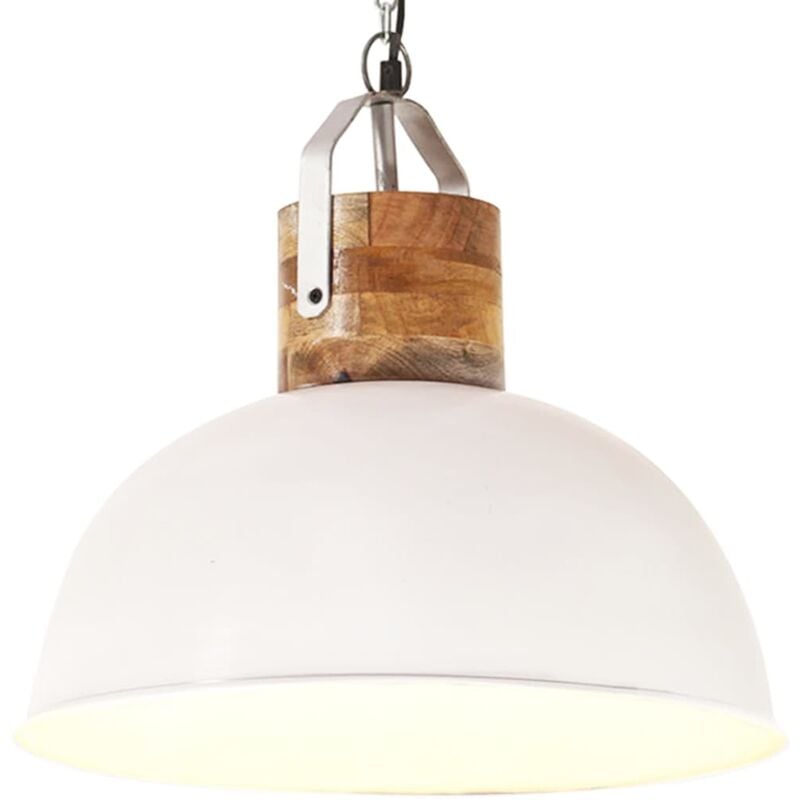 

Lámpara colgante industrial redonda mango blanca 42 cm E27