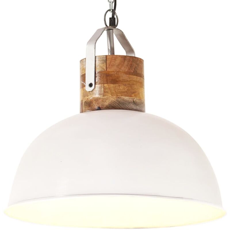 

Lámpara colgante industrial redonda mango blanca 42 cm E27