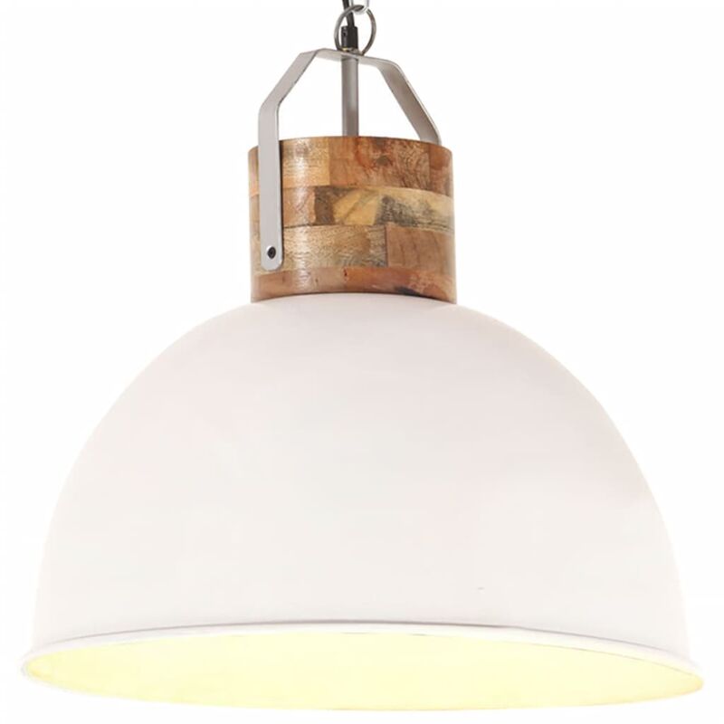 

Lámpara colgante industrial redonda mango blanca 51 cm E27