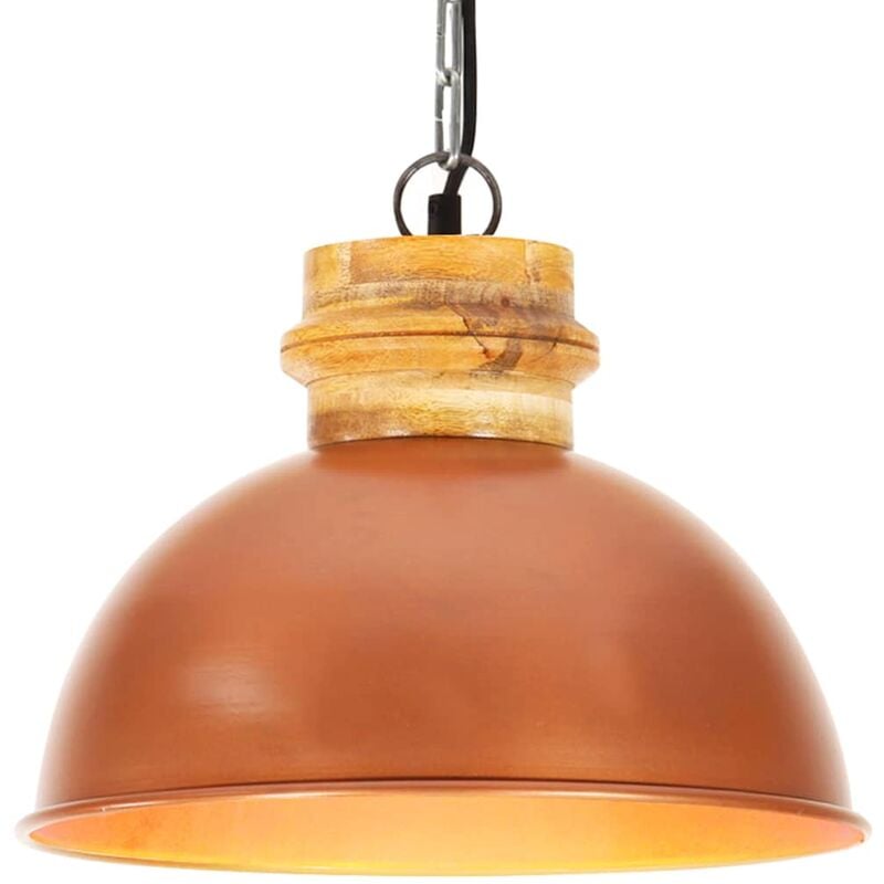 

Lámpara colgante industrial redonda mango cobre 32 cm E27