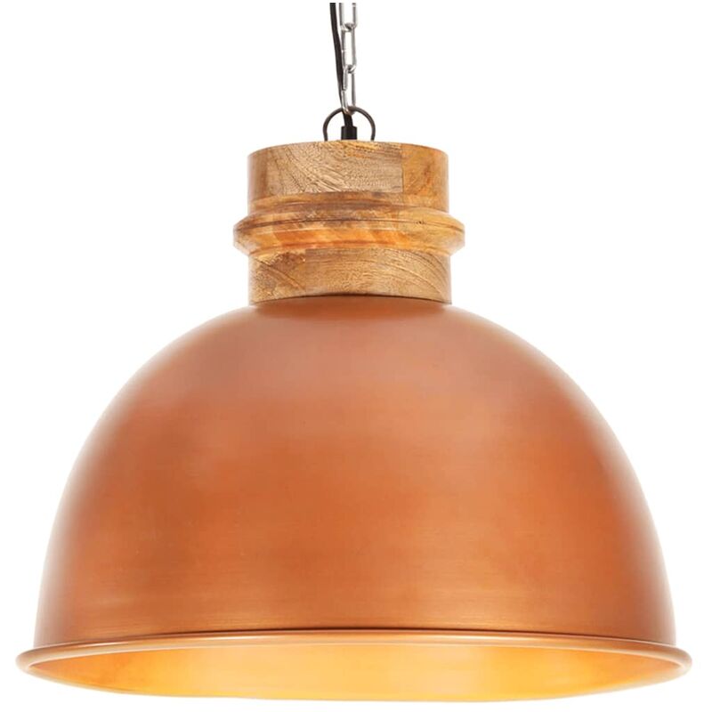 

Lámpara colgante industrial redonda mango cobre 50 cm E27