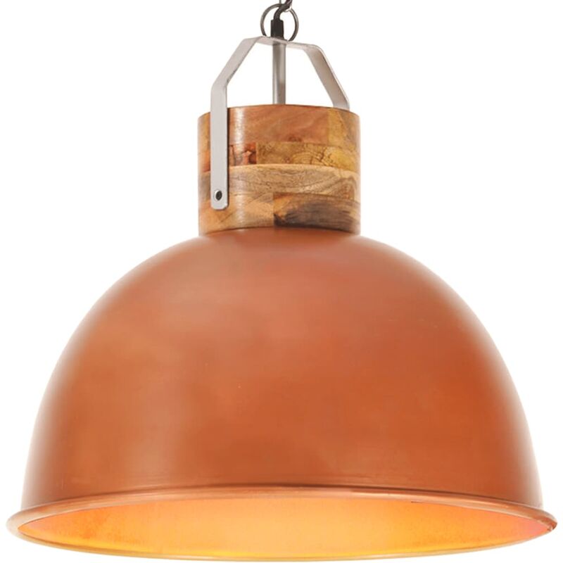 

Lámpara colgante industrial redonda mango cobre 51 cm E27