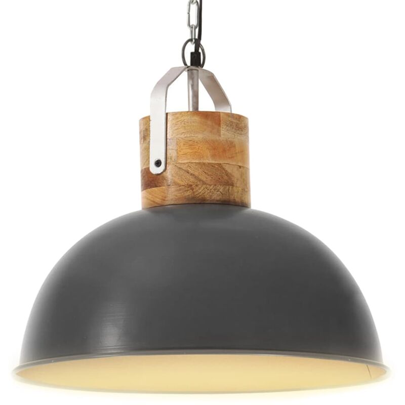 

Lámpara colgante industrial redonda mango gris 42 cm E27
