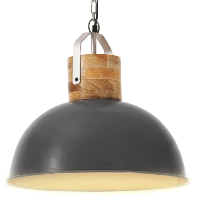 

vidaXL Lámpara colgante industrial redonda mango gris 42 cm E27 - Gris