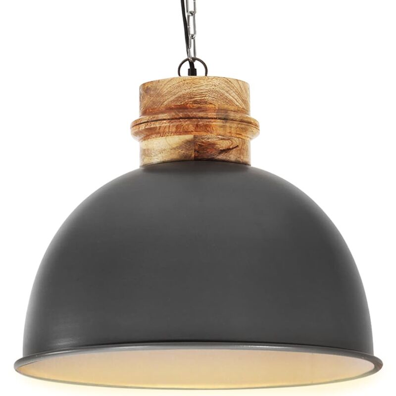 

Lámpara colgante industrial redonda mango gris 50 cm E27