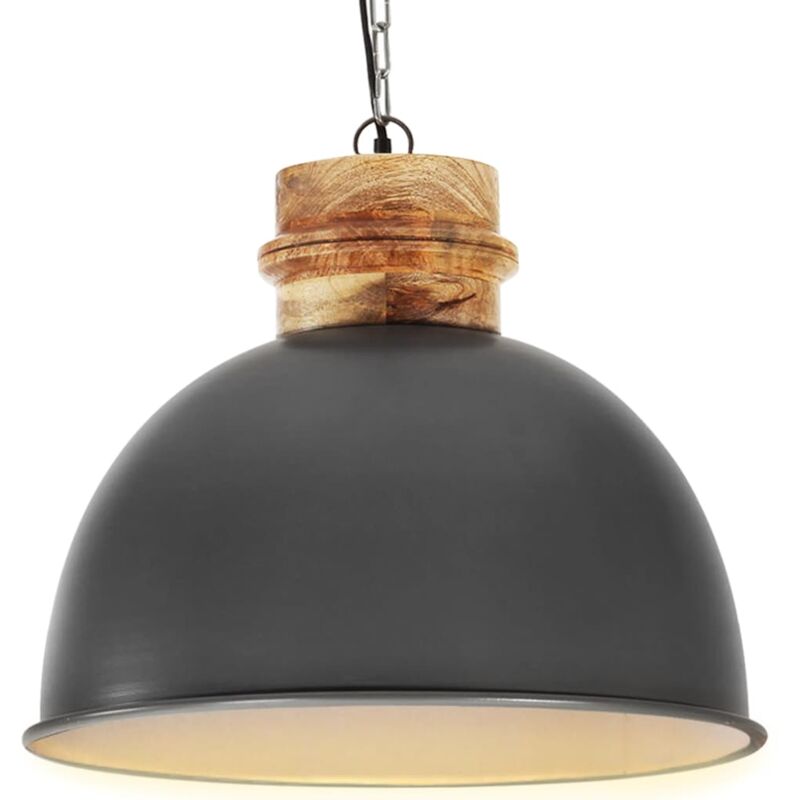 

vidaXL Lámpara colgante industrial redonda mango gris 50 cm E27 - Gris