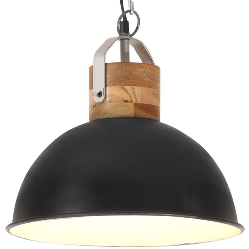 

Lámpara colgante industrial redonda mango negra 32 cm E27