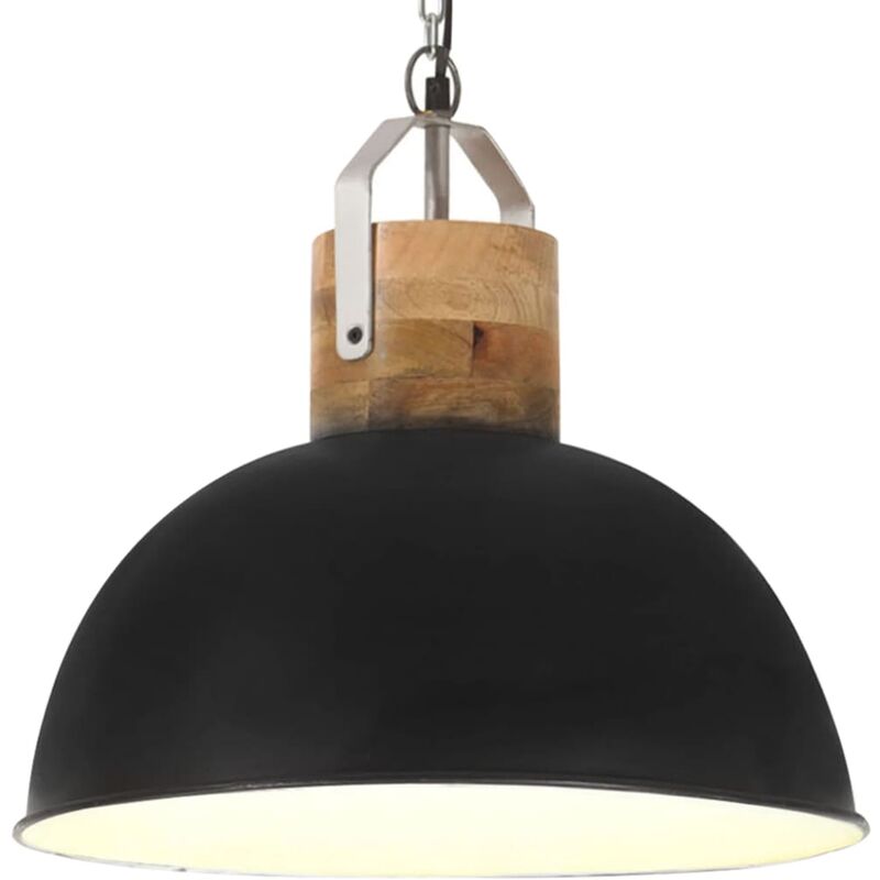 

Lámpara colgante industrial redonda mango negra 42 cm E27