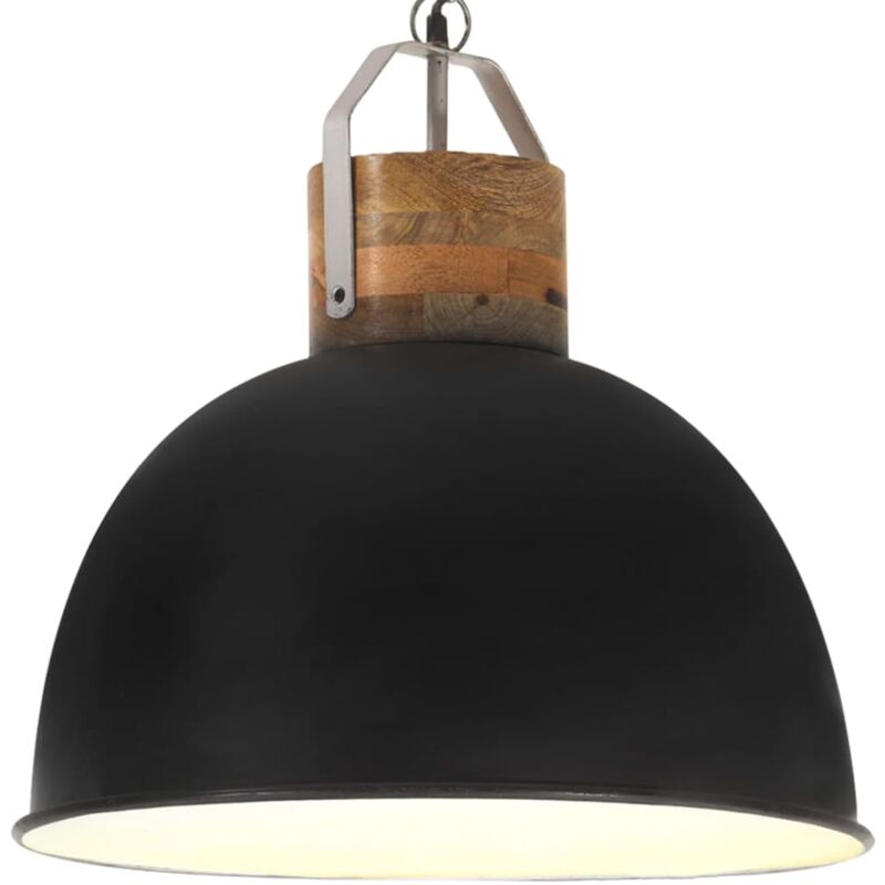 

vidaXL Lámpara colgante industrial redonda mango negra 51 cm E27 - Negro