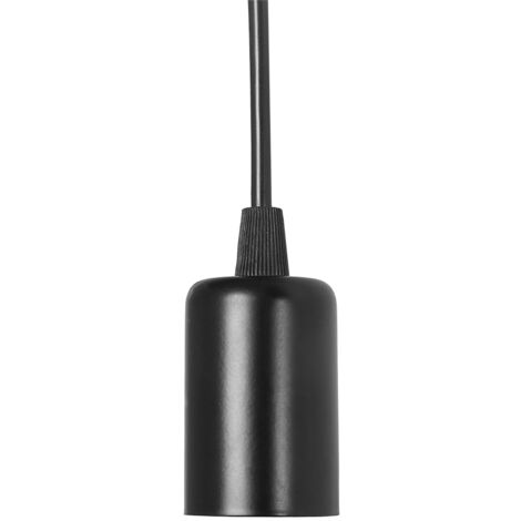 Lámpara colgante industrial vintage con 6 brazos, incluye placa embellecedora y cable de 2 m, casquillo E27 (100 W), metal/plástico negro.