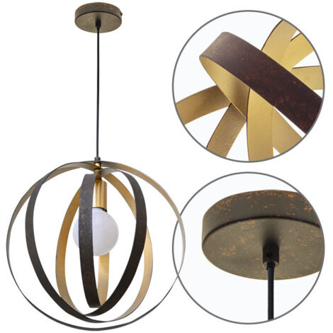 Lámpara Colgante Isa 1xe27 Marron/dorado de FABRILAMP.
