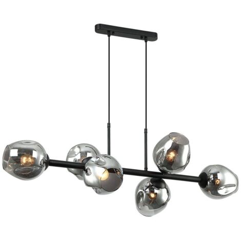 Lámpara colgante Italux BORGO PND308436 BKSG negra