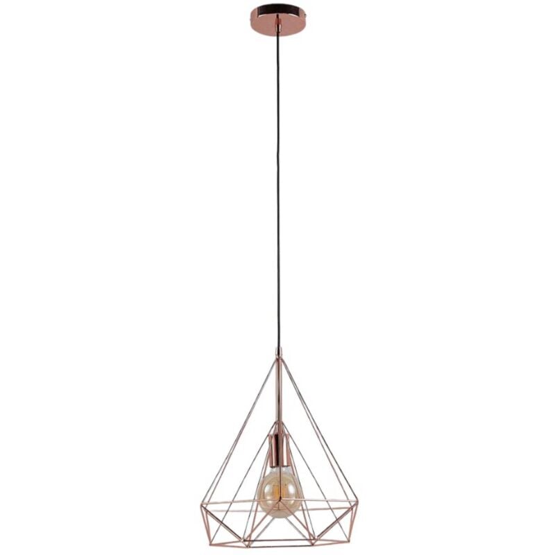 

Lindby - Lámpara colgante Jossa con forma de jaula, cobre