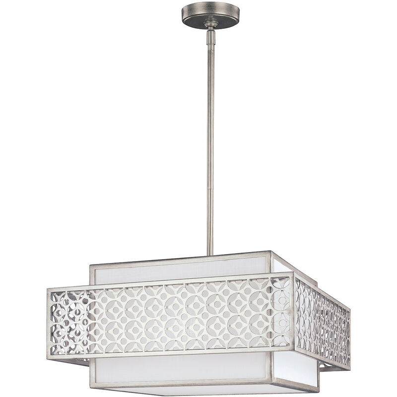 

Elstead Kenney - Barra colgante de techo con 3 luces, plata, E27