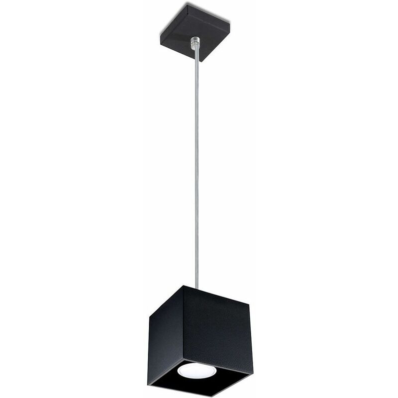 

Lámpara colgante lámpara de comedor lámpara de sala moderna lámpara colgante colgante negro, aluminio, 1x GU10, L x H 10x80 cm