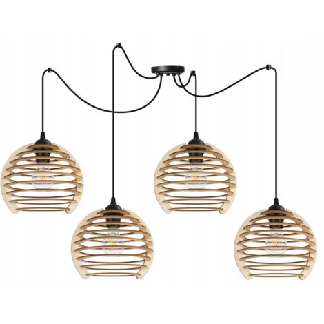 LÁMPARA COLGANTE, LÁMPARA DE TECHO, MADERA, PANTALLA LED
