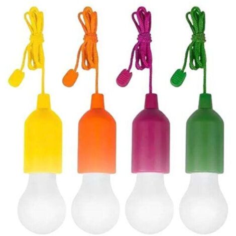 Lámpara colgante LED 4 lámparas COLORS PULL AND LIGHT HANDYLUX Pilas Cable interruptor