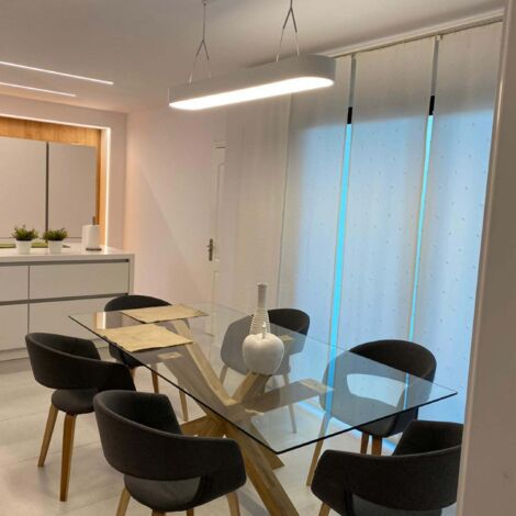 Lámpara Colgante LED 40W 4200K Moderna de Aluminio Blanco