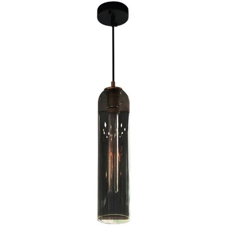 Lámpara Colgante LED 4W 1800K con Tulipa Tubo de Cristal Dorado