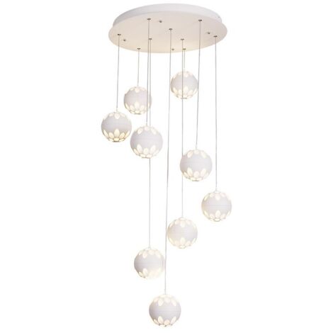 Lámpara Colgante LED 9 Bolas Blancas 9x7w 2700k