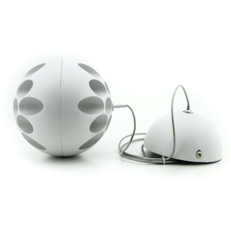 Lámpara Colgante LED Bola de Metal Blanco 18W 2700K