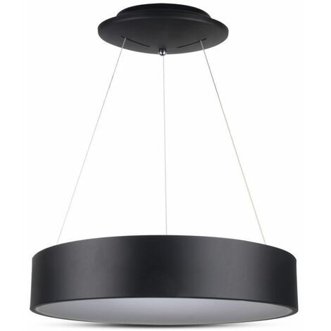 Lámpara colgante LED circular V-TAC de 25 W en metal negro, diámetro: 45 cm, altura: 120 cm, blanco cálido