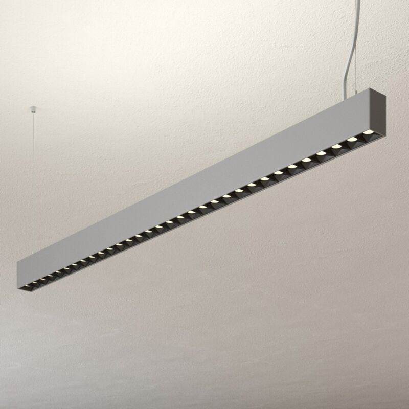 

Lampenwelt - Lámpara colgante LED de oficina Laris, plata, DALI
