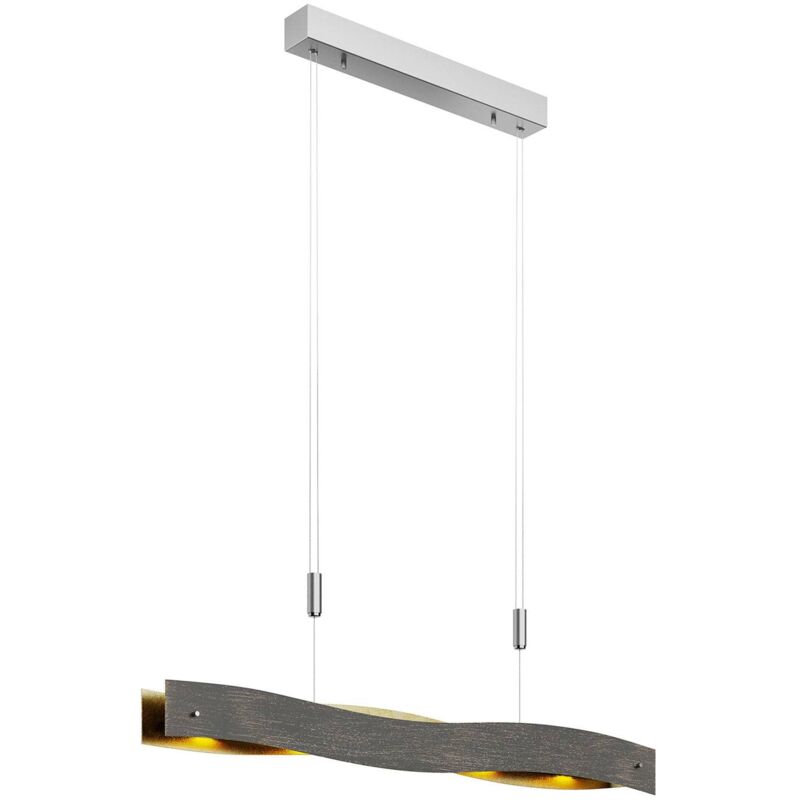 

Lámpara colgante LED Ebu atenuable, negro-dorado