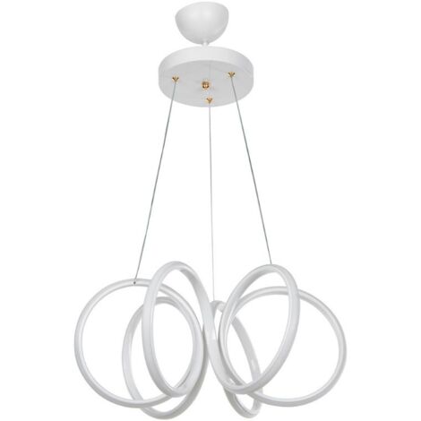 Lámpara colgante LED espiral blanca Ilya MDL4439