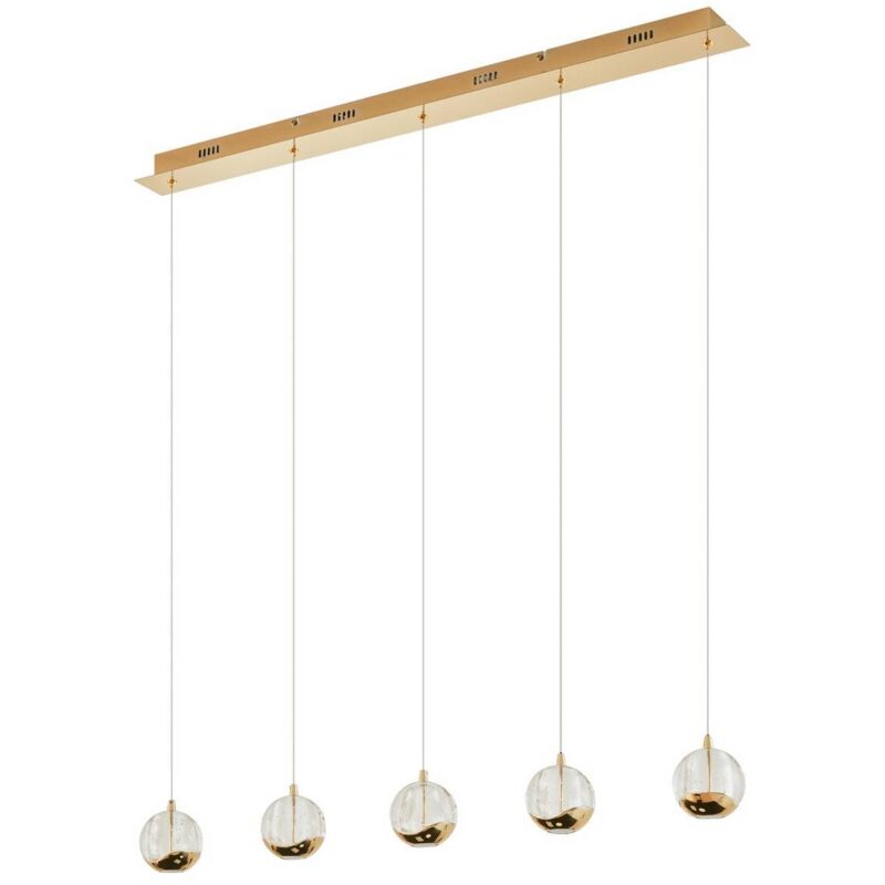 

Lucande - Lámpara colgante LED Hayley 5 luces lineal dorado
