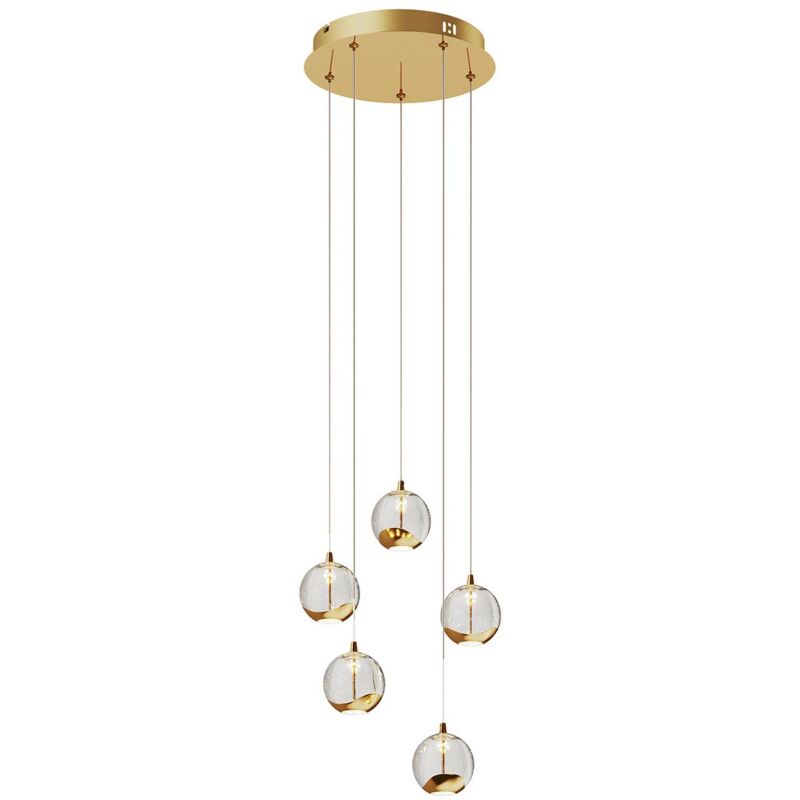 

Lucande - Lámpara colgante LED Hayley 5 luces redonda dorado