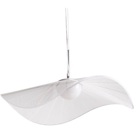 Lámpara colgante LED iluminación pantalla acrílica metal bombilla abierta blanco Loire