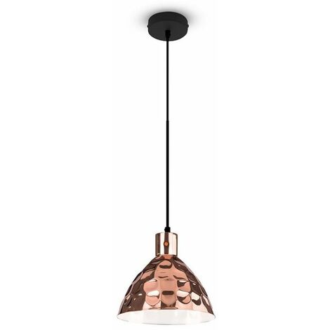 Lámpara colgante LED V-TAC de metal con forma cónica y portalámparas E27 (máx. 60 W), color oro rosa, diámetro 300 mm.