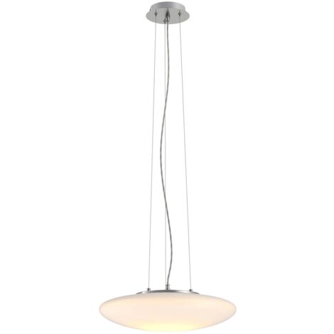 Lámpara colgante LED vidrio opalino Gunda blanca
