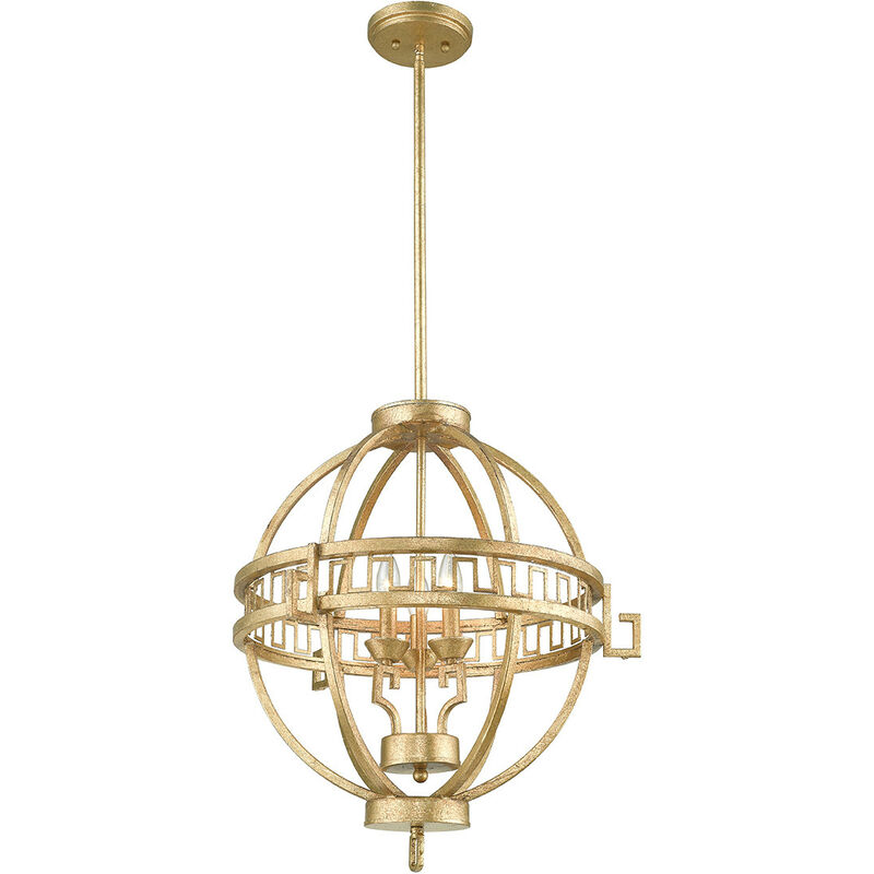 

Elstead Lemuria - Colgante de techo esférico de 3 globos luminosos Dorado, E14