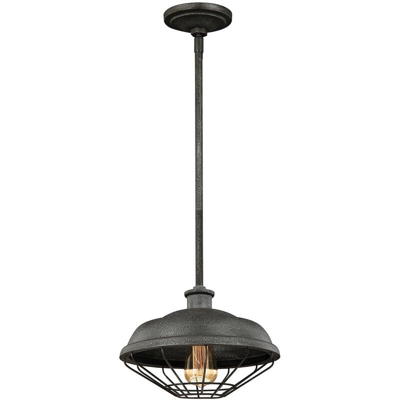 

Lennex - 1 lámpara colgante de techo de metal gris, E27 - Elstead