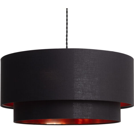 Lámpara Colgante Lino Reflect Duo Negro