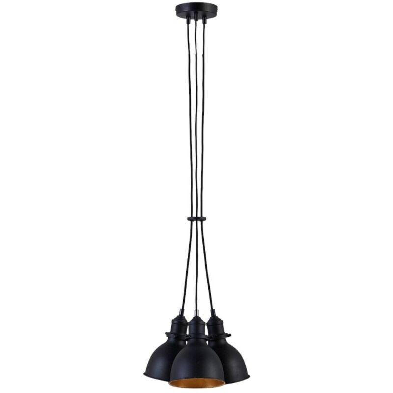 

Lindby - Lámpara colgante Lira de 3 brazos, negro y dorado