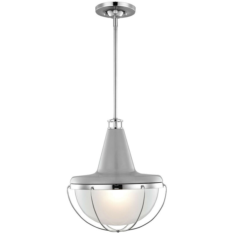 

Lámpara colgante de techo con 1 luz, níquel pulido, gris, E27 - Elstead