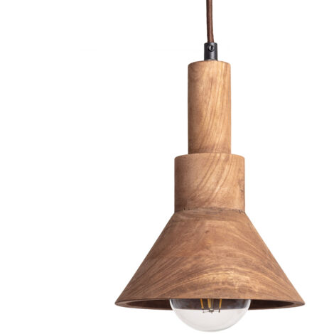 Lámpara Colgante Madera Dallas Conne ILUZZIA Marrón