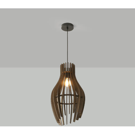 Lámpara Colgante Madera "HUNTEL" - Ø 30cm - E27