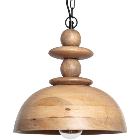 Lámpara Colgante Madera Zeil Solstice ILUZZIA Marrón