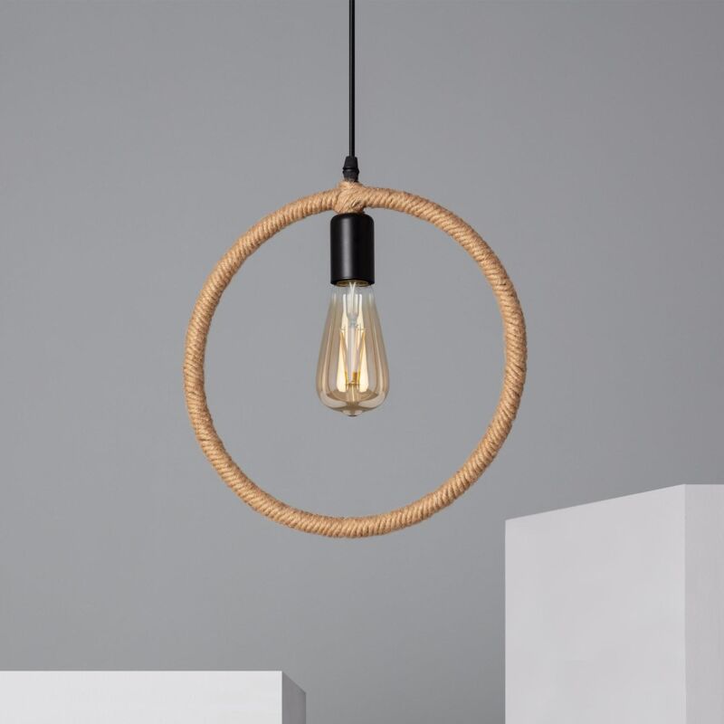 

Lámpara Colgante de Cuerda y Metal Maumbo Circular Natural - Natural