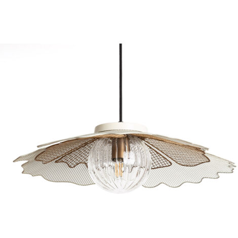 Lámpara Colgante Metal Cristal Pianella  ILUZZIA Blanco