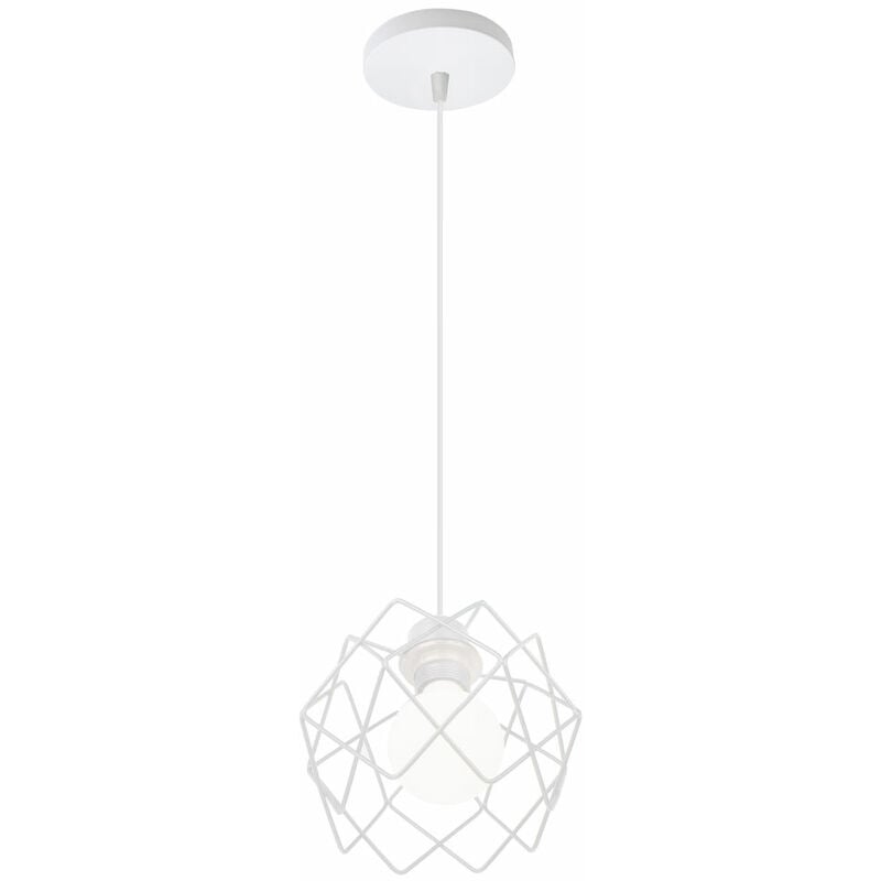 

Lámpara Colgante, Metal Hierro Colgante de Luz Industrial Retro Lámpara de Techo Vintage Blanco para Interior Sala de Estar Dormitorio Cocina Comedor