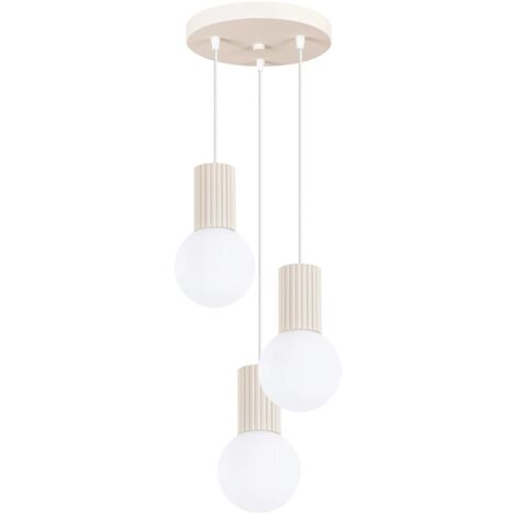 Lámpara colgante Mido beige, 3 luces