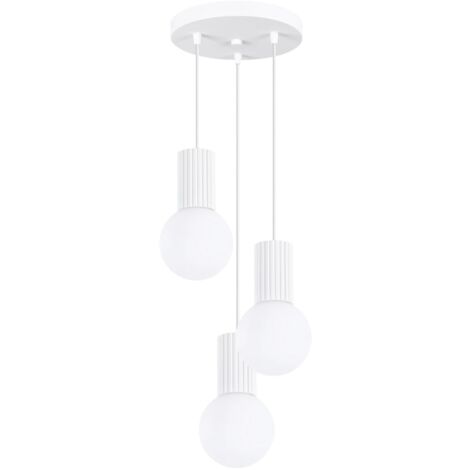 Lámpara colgante Mido blanco, 3 luces