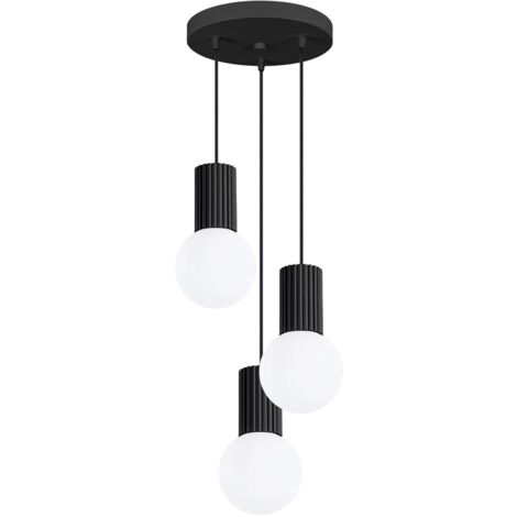 Lámpara colgante Mido negro, 3 luces